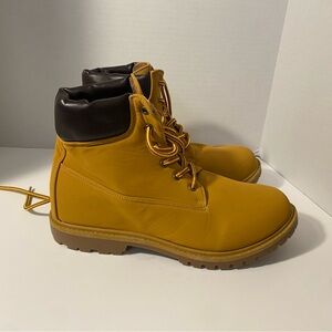 Charlotte Russe Yellow and Brown Ankle Boots